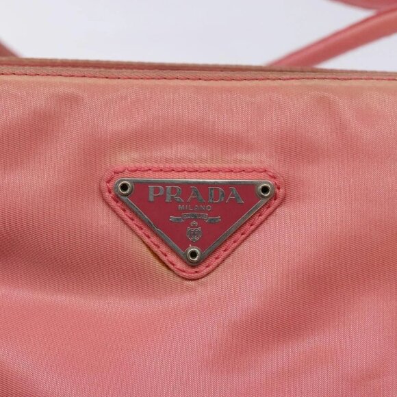 PRADA Tote Bag Nylon Pink Gold Auth - Picture 13 of 16